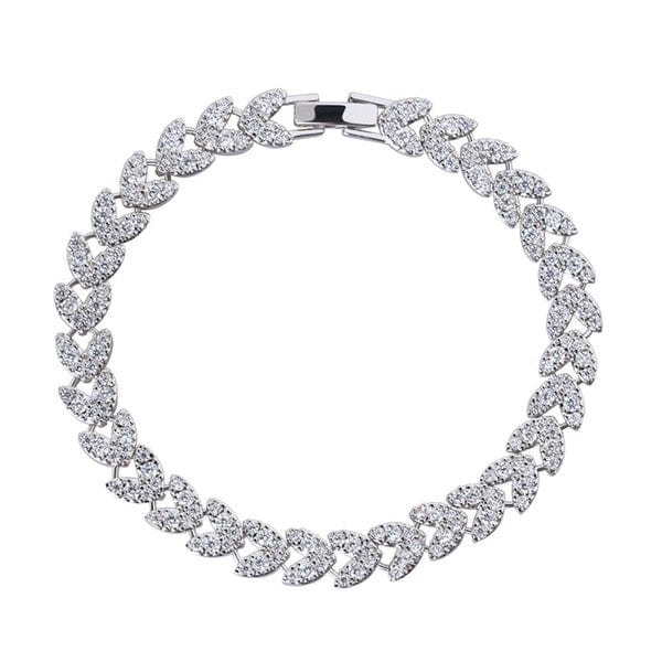 Heart Tennis Bracelet with White Diamond