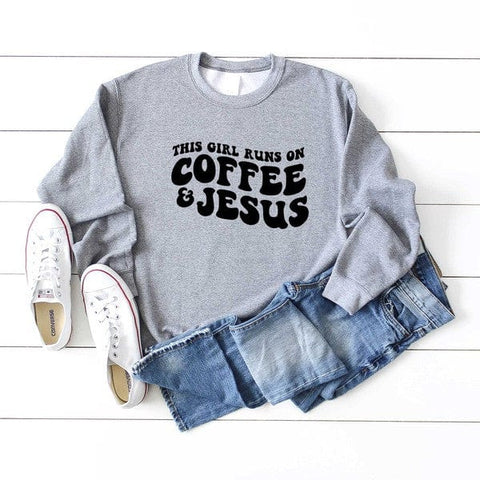 This Girl Runs On Coffee And Jesus Sweatshirt