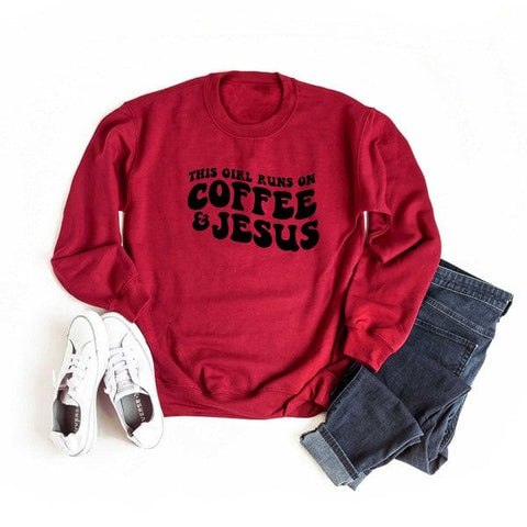 This Girl Runs On Coffee And Jesus Sweatshirt