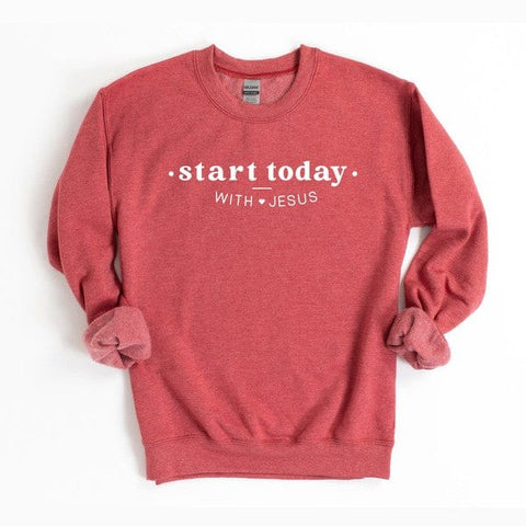Start Today With Jesus Heart Sweatshirt
