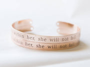 God is Within Her She Will Not Fail Bracelet Gift