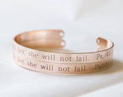 God is Within Her She Will Not Fail Bracelet Gift