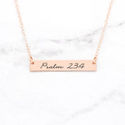 Psalm 23:4 Necklace - Gold Bar Necklace